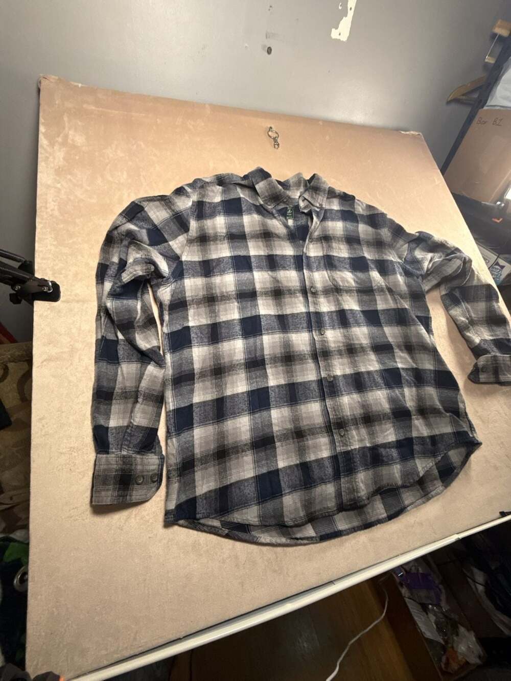 Woolrich Plaid Flannel Shirt Size XL Blue Gray (box B3-2065)